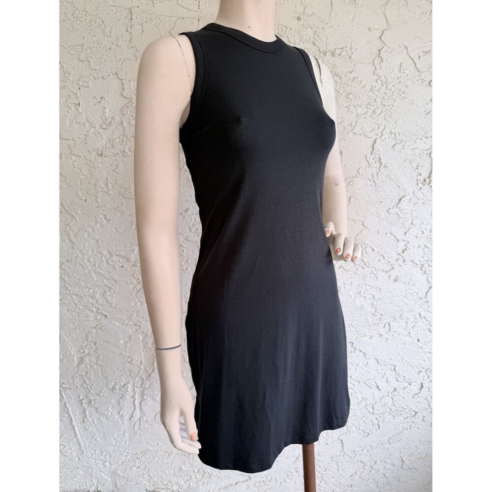 LULULEMON Black Tank Dress High Neck Cotton Blend Minimalist Athleisure Size 2
